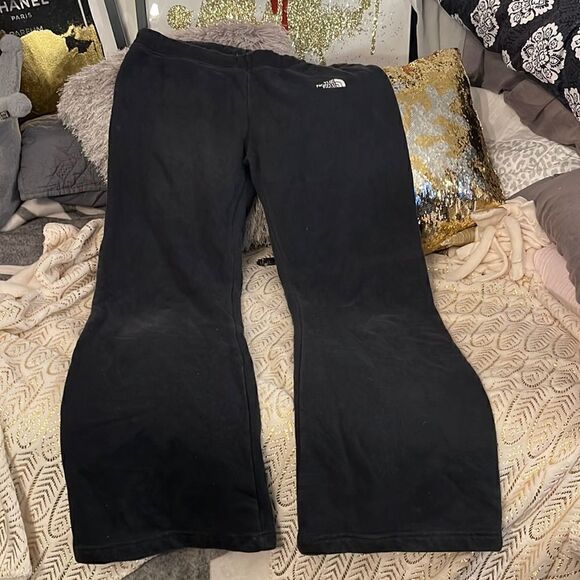 Sz large northface french terry fleece sweatpants bootcut - Picture 1 of 6